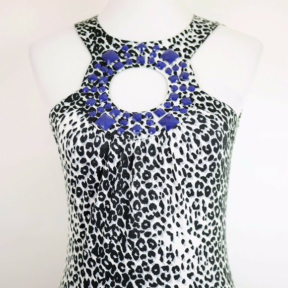CACHE BLACK & WHITE ANIMAL PRINT SLEEVELESS DRESS - Picture 9 of 9